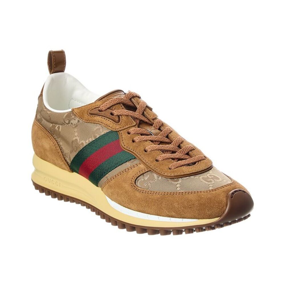 Gucci Re-Motion Gg Nylon & Suede Sneaker, Brown